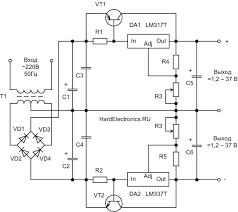 блок питания на Lm338 с регулировкой напряжения и тока Lm337t I Lm317t Shema Vklyucheniya S Tranzistorom Elektronika Elektrotehnika Elektronnaya Shema