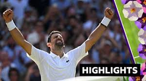 Novak Djokovic celebrating at Wimbledon