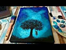 Akrilik boya ile resim yapılabilir. Basit Guaj Boya Tuval Calismasi Tablo Yapimi Youtube