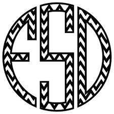 Download Free Svg Files Svg Png Dxf Eps Chevron Round Monogram Font