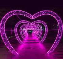 Customize Outdoor 3d Led Heart-shaped Arch Lights Lighting Tunnel  Commercial Grade Display Lights