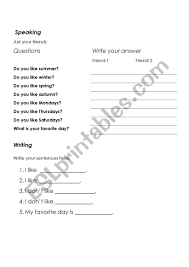 275 mo → t (d) solve the above proportion to obtain the time t in days: Days Months And Seasons Esl Worksheet By Thinktank