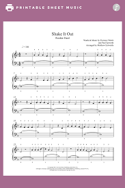 Shake It Out Florence And The Machine Ukulele Chords Shake It Out By Florence And The Machine Piano Sheet Music Rookie Level Sheet Music Piano Sheet Music Piano Sheet