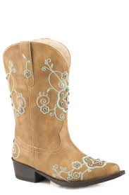 Roper Cowbabies Floral Shine Boots