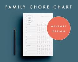 Family Chore Chart House Cleaning Chore Printable Chore Schedule