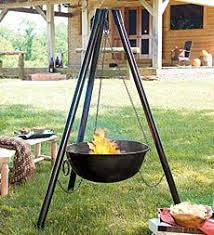 Steel Campfire Cauldron Tripod Fire Pit With Cooking Grill Grate Fire Pit Fire Pit Backyard Fire Pit Decor
