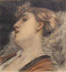 Sir Edward John Poynter PRA, RWS (1836-1919) 'Study of head of Miss Milly  Jones'