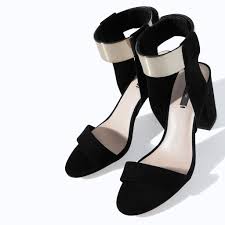 Ankle Strap Zara Black Sandals Sandal With Metal Ankle Strap From Zara Ankle Strap Heels Sandals Heels Stacked Heel Sandal