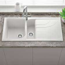 A composite granite sink makes a beautifully durable addition to your kitchen. Reginox Ego White Granite Composite 1 5 Bowl Kitchen Sink With Reversible Drainer Waste Kit 1000 X 500mm Tap Warehouse