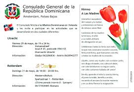 Muchas felicidades a todas mis amigas de la república dominicana. Dia De Las Madres Dominicanas Invita A Participar En Las Actividades En Utrecht Y Rotterdam Consulado General De La Republica Dominicana En Amsterdam