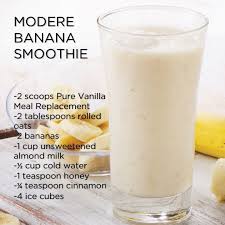 Modere Banana Smoothie Banana Oats Honey Cinnamon Healthy Shake Recipes Healthy Meal Replacement Vanilla Protein Shake Recipes