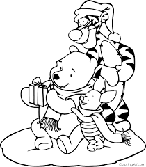 Home » nature » animals » pigs ». Winnie And Piglet With Tigger Bring Present Coloring Page Coloringall