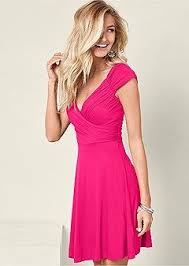 Discover Draped Front Dress In Pink Online At Venus At An Affordable Price Today Shop Formal Dresses Simple Dresses Womens Summer Dresses Sundresses Dresses