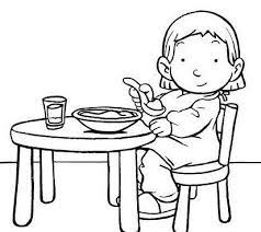 kleurplaat eten en drinken aan tafel kleurplaat aan tafel eten drinken idee scuola disegni