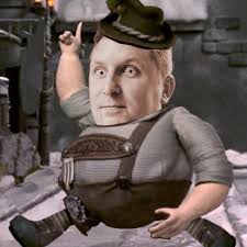 ADVENT DAY 17, Eddie accepts new job as head of Burgermeister  Meisterburgers' Santa Task Force.