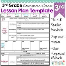 Third Grade Common Core Lesson Plan Template Common Core Lesson Plans Lesson Plan Templates Math Lesson Plans Template