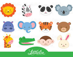 Jungle Animal Head Clipart Jungle Animal Clipart Animal Etsy Animal Clipart Animal Heads Clip Art