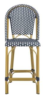 Gresley 43 Inch Indoor Outdoor French Bistro Counter Stoolnavy White Finish Patio Bar Stools Outdoor Bar Stools Patio Chairs