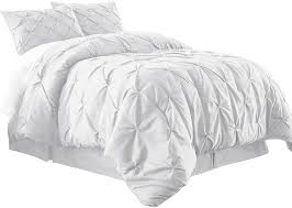 Avondale manor ella pinch pleat comforter set. Amazon Com Chezmoi Collection Berlin 3 Piece Pintuck Pinch Pleat Comforter Set King White Kitchen Dining