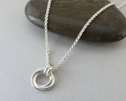 Love Knot Necklace Sterling Silver Eternity Necklace 3 Etsy Eternity Necklaces Knot Necklace Circle Jewelry