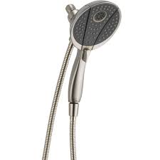 Internet # 100685949 model # rp46074 store sku # 530173 store so sku # 1000134020 Reviews For Delta Two In One 4 Spray 7 In Dual Wall Mount Fixed And Handheld Shower Head In Stainless 58467 Ss The Home Depot