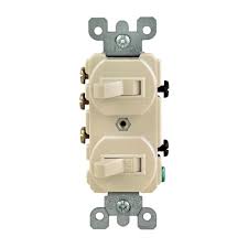 A flip switch toggle works fundamentally the same as a button. Leviton 15 Amp 3 Way Double Toggle Switch Ivory 5241 Iks The Home Depot