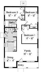 Traditional Style House Plan 63165 With 3 Bed 1 Bath Low Cost House Plans Small House Floor Plans Simple House Plans