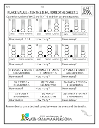 decimal place value worksheets 4th grade place value worksheets place value with decimals worksheets for grade 3