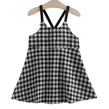 Black And White Plaid Toddler Dress Kids Girl Dress For Children Girls Summer Sling Clothes Black White Plaid Sleeveless Dresses 2 To Dresses Kids Girl Girls Dresses Summer Casual Summer Dresses