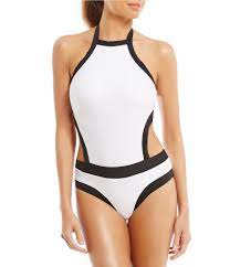 Gianni Bini High Neck Colorblock One Piece Dillards One Piece Women S One Piece Swimsuits Gianni Bini