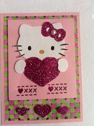 Supplies *affiliate links used* pinkfresh studio clear stamps,. Hello Kitty Card Using Glitter Paper Birthday Cards Diy Glitter Paper Crafts Hello Kitty Crafts