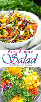 All Veggie Salad Healthy Colorful Full Of Flavor And Vitamins All Your Favorite Vegetables In One Bo Yummy Salad Recipes Healthy Salad Recipes Veggie Salad