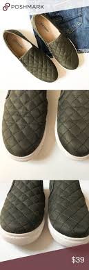 Steve Madden Ecentrcq Olive Green Quilted Sneaker Steve Madden Shoes Sneakers Slip On Sneaker Sneakers