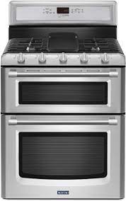 Frigidaire 3 piece kit appliances package with fget3066uf 30 electric double wall convection oven, fggc3047qs 30 gas cooktop and fgmo226nuf 25 built in microwave in stainless steel. Maytag Mgt8820ds 30 Inch Freestanding Double Oven Gas Range With 5 Sealed Burners 6 0 Cu Ft Evenair True Convection 16 000 Btu Power Burner Power Preheat And Self Cleaning Mode