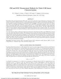 Maybe you would like to learn more about one of these? Pdf Psf And Mtf Measurement Methods For Thick Ccd Sensor Characterization