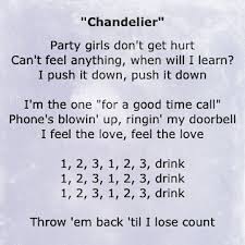 2 To The 1 To The 1 To The 3 Song Lyrics 1 2 3 1 2 3 Drink Chandelier Sia Sia Lyrics Chandelier Lyrics Song Lyric Quotes