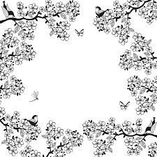 Histoire du cinéma japonais les débuts. Tampon Doodler Fleurs De Cerisier Japonais Cadre 13 5 X 13 5 Cm Tampon Bois Creavea