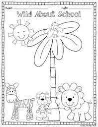 Wild About School Coloring Sheet Kindergarten First Day Welcome To School Jungle Theme Classroom