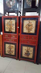 Antica Coppia Di Mobili Cinesi Provenienti Dalla Mongolia Interna Il Fronte Dei Mobili E Finemente Laccato E Decorato Restaurati Mobili Cinesi Mobili Cinese