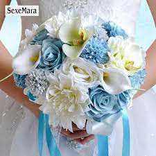 Check spelling or type a new query. Blue Wedding Flowers Bridal Bouquet Blue Color Roses Bouquet Wedding Accessories Artificial Flower Bouquets For Wedding Wedding Bouquets Aliexpress
