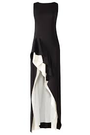 Black Flounce Gown Womens Black Dress Halston Heritage Halston