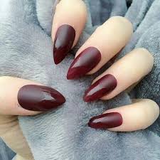 Prominent & leading manufacturer from delhi, we offer amly transparent nail paint, amly super matte nailpaint, amly dark red nail paint, amly pink nail polish, amly golden nail paint and amly red nail polish. Almond Dark Red Matte Nails Matte