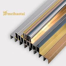 Decorative strips in our classic, authentic decorative strips in our classic, authentic tin metallic finish, are designed to cover drop ceiling grid in suspended installations and the joints between ceiling tiles in glue/nail up installations. Matt Finish Hairline Design Pvd Color Coating Decorative Moulding Brush U Tile Trim For Wall Floor Transition Strips Metal Edge Foshan Meibaotai Stainless Steel Products Co Ltd