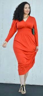 Curvy Fashion Orange Dress Plussize Thick Curvy Women Plus Size Fashion Fashion Plus Size Dresses