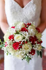 White And Red Bridal Bouquet Of Beautiful Roses Baby S Breath And Freesias Chateaulagorce Www Fr Red Bouquet Wedding Red Bridal Bouquet White Bridal Bouquet