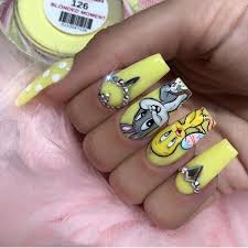 Disney acrylic nails summer acrylic nails. Color For Pine Glade Beauty Make Up Hair On Instagram Who Favorite Character Was Tweety Bird Artist Nailz By Dev Yellow Nails Disney Acrylic Nail Designs Ideas Professional Riuda 10pcs Cuticle