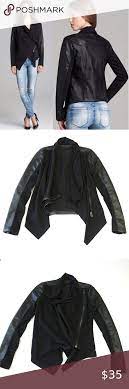 Blank Nyc Lettie Faux Leather Knit Drape Jacket Drape Jacket Blank Nyc Moto Style
