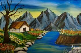 How To Paint Nature Scenery With Mountain Gazing at the scenic beauty for some people still has not quite fulfilled his curiosity towards him what he sees.
