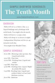 Babywise Sample Schedules The Tenth Month Babywise Mom