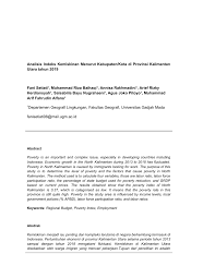 Di kabupaten ini terdapat taman nasional kayan mentarang dengan luas 1.360.050,00 ha. Pdf Analisis Indeks Kemiskinan Menurut Kabupaten Kota Di Provinsi Kalimantan Utara Tahun 2019